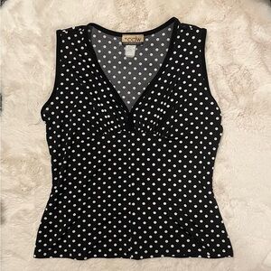 Black and White Polka Dot Women's Top